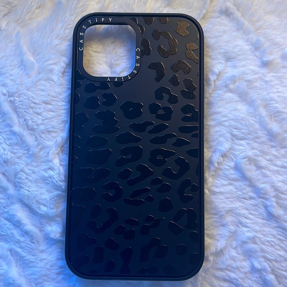 iPhone 12 Pro Max black leopard case off casetify